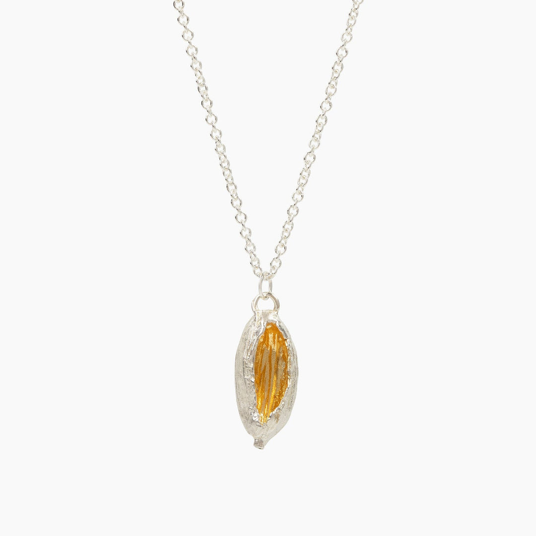 hollow cardamom pod necklace