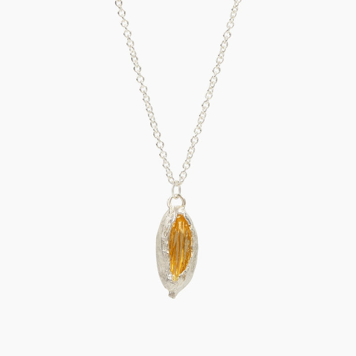 hollow cardamom pod necklace