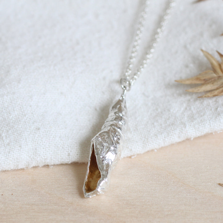 hollow swallowtail chrysalis necklace