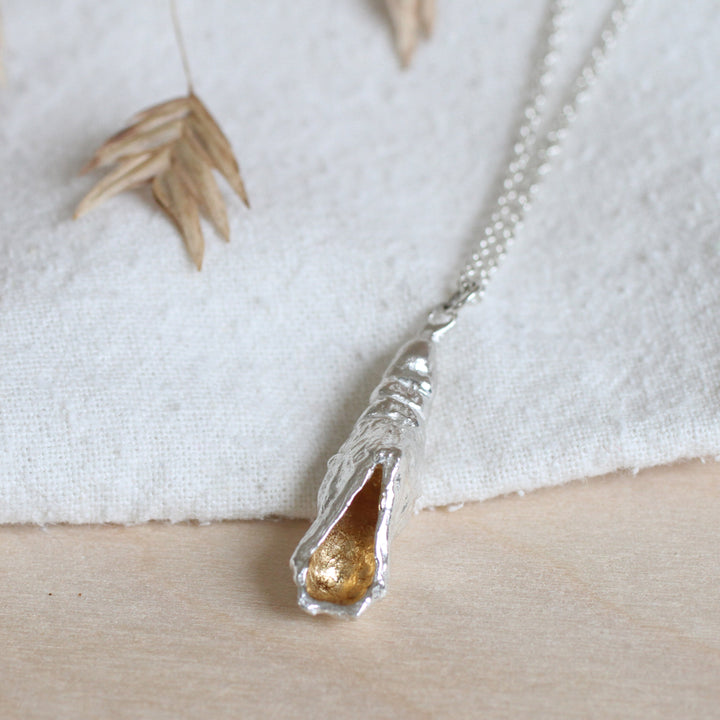 hollow swallowtail chrysalis necklace