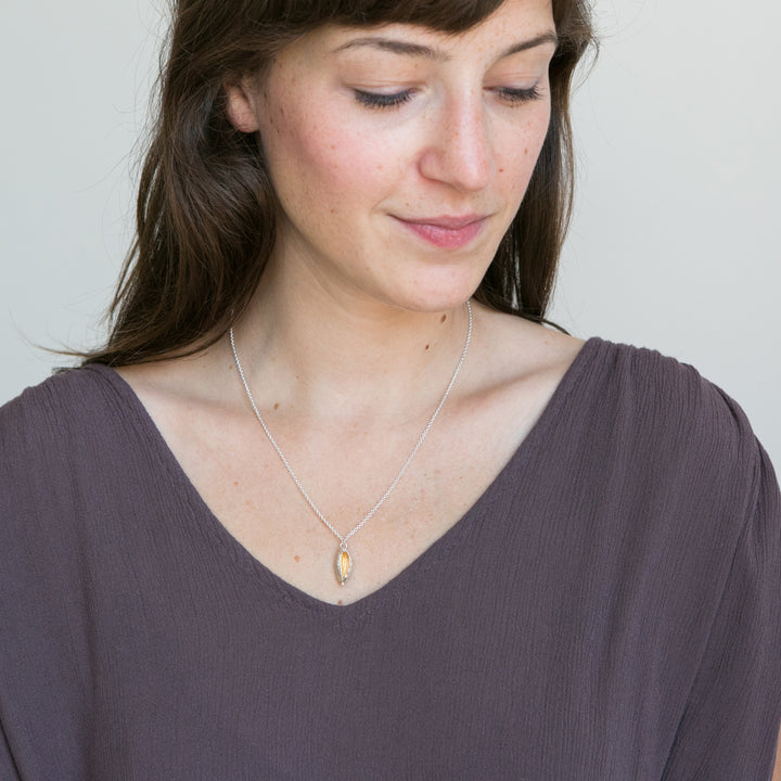 hollow cardamom pod necklace