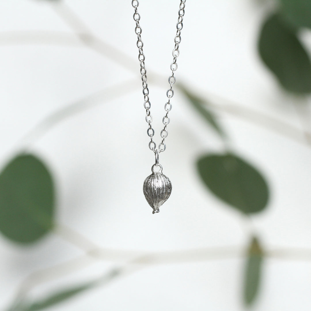 tiny cardamom pod necklace