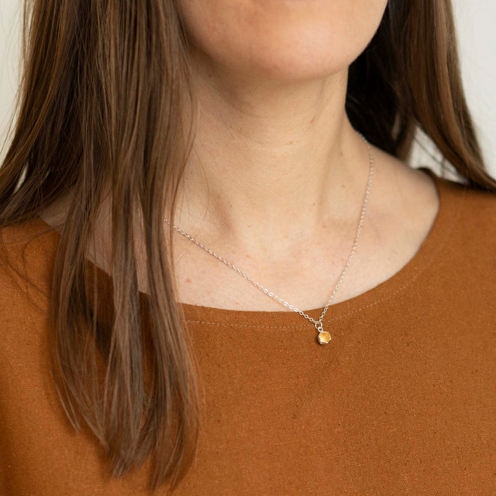 honeycomb prism necklace