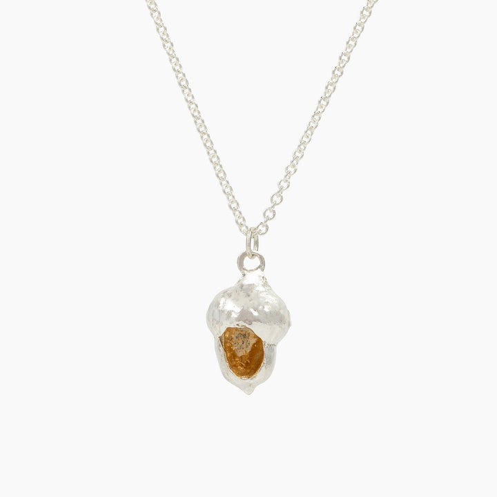 hollow red oak acorn necklace