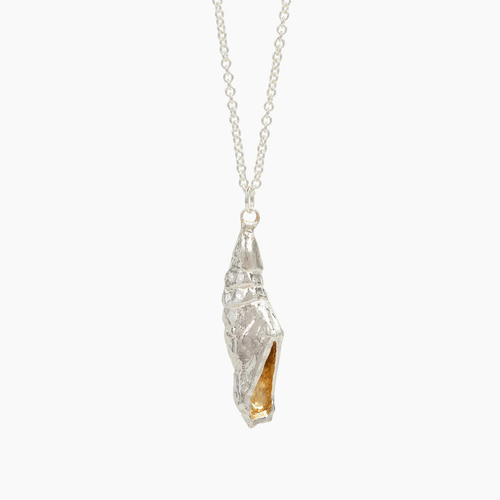 hollow swallowtail chrysalis necklace
