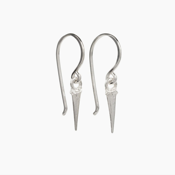 sterling silver catbriar thorn earrings on a white background