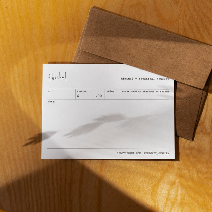 Thicket gift card
