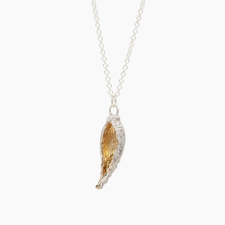 hollow milkweed seed pod necklace